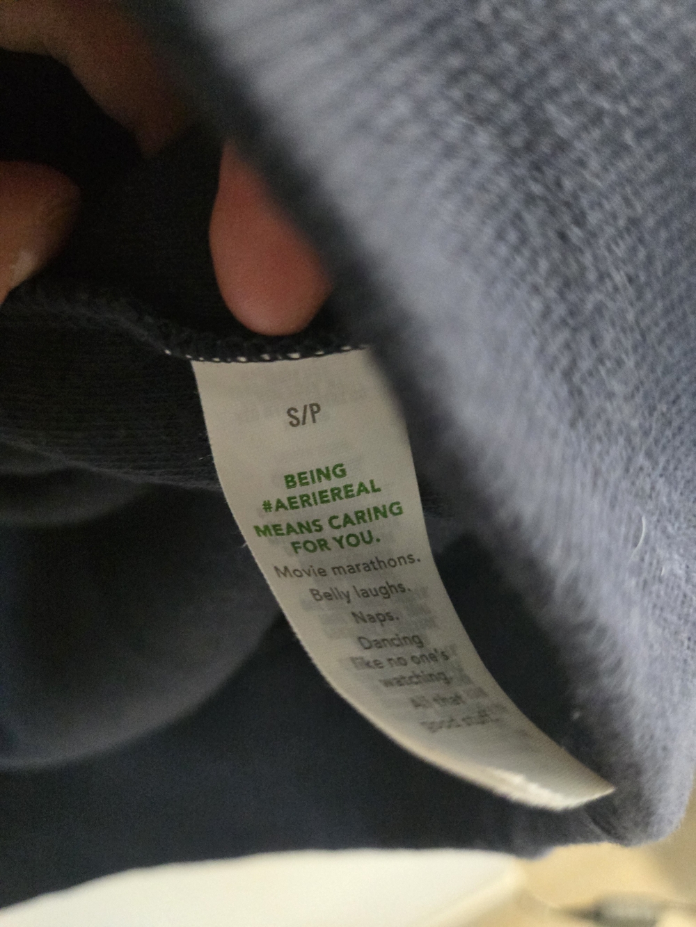 Aerie Hometown Sherpa, Fleece Navy & White Half-Zip Sweater With Chevron Pattern - Picture 5 of 5